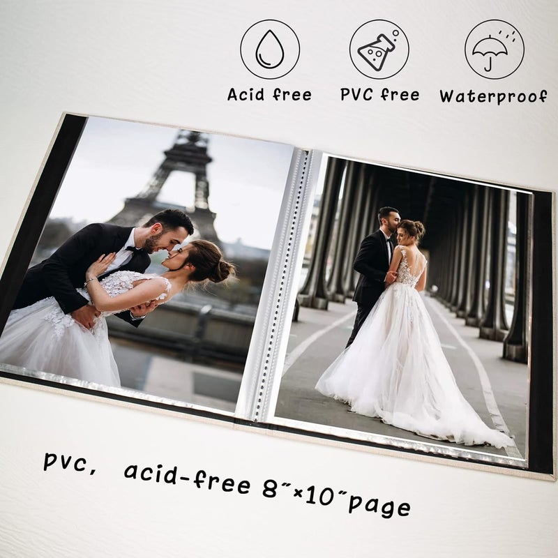 Cherrich Photo Album 8x10, Pack of 2 Linen Picture Book, 26-Page Album Holds 52 Photos Art Presentation Folder for Picture or Certificates Storage - Image 5